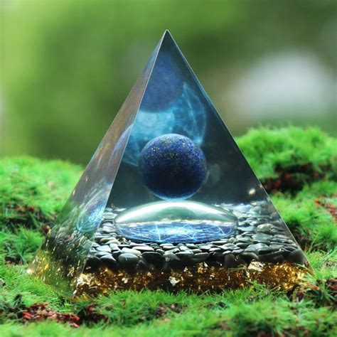Gorgeous Orgonite Pyramid With Natural Lapis Lazuli Crystal Orgone