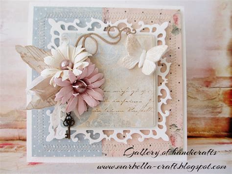 You can come up with homemade cards and be inspired by sketches, books, pinterest and the world wide web. Vintage card - flower, leaves, butterfly - Spellbinders S4 ...
