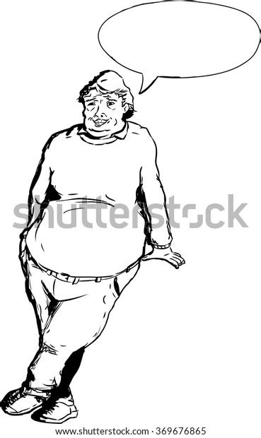 outlined laughing chubby mature man leaning stock vector royalty free 369676865 shutterstock