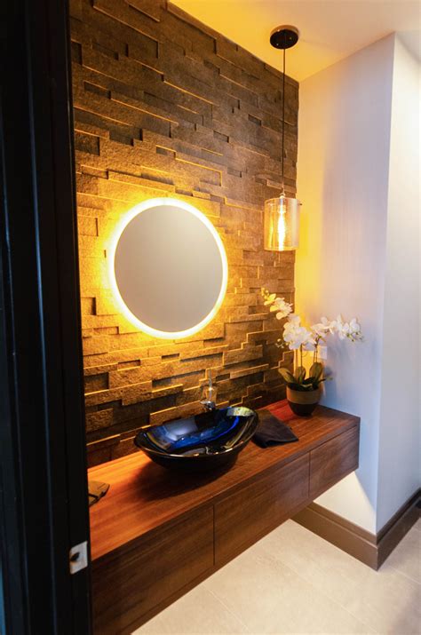 Perfect Powder Room Round Mirror Bathroom Lighted Bathroom Mirror