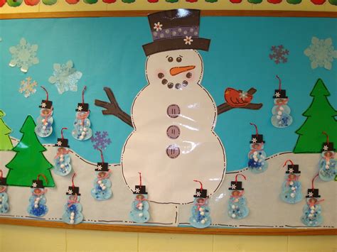 The most common bulletin board decorations material is. Trinity Preschool Mount Prospect: Snowman and Christmas ...