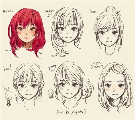 This tutorial will show you how to draw male and female anime hair. How to draw cute manga hair | Manga hair, How to draw hair ...