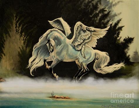 The horse itself is a spiritual creator of the dream. Dream Horse Series #206- A Pegasus In The Mist Painting by ...