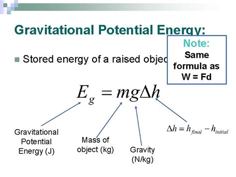 Mechanical Energy Gravitational Potential Kinetic Energy Gravitational