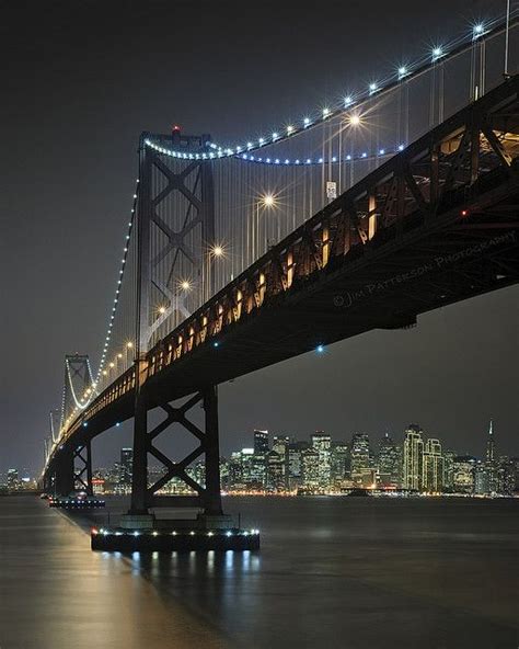 City At Night San Francisco Bay Bridge California Bay Bridge San