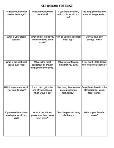 In the original version, players. 2 FREE First Day Activities/Games - Get To Know You Bingo ...