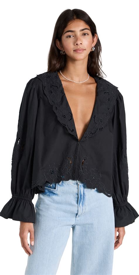 Free People Maisie Cutwork Top One Color Editorialist