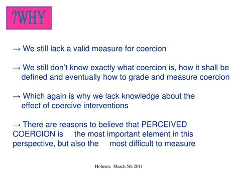 Ppt Perceived Coercion Why What And Who Powerpoint Presentation Id