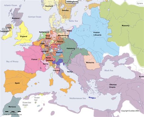 Map Europe 1600 Hist308 Ren