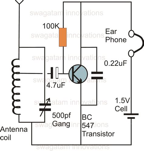 Single Transistor Radio Receiver Circuit Homemade Circuit Projects