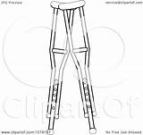 Crutches Clipart Outlined Pair Medical Illustration Royalty Vector Pams sketch template