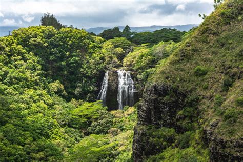 Opaekaa Falls In Wailua State Park Kauai Hawaii Stock Image Image