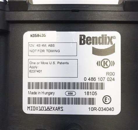 K065142 Genuine Bendix® Ec 60 Abs Electronic Control Unit Stander Fram