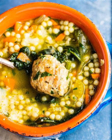 Italian Wedding Soup With Turkey Meatballs Sip And Feast