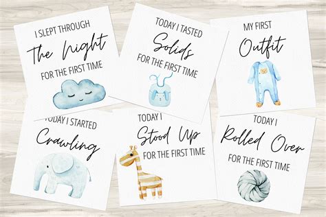 Printable Baby Milestone Cards Etsy Uk