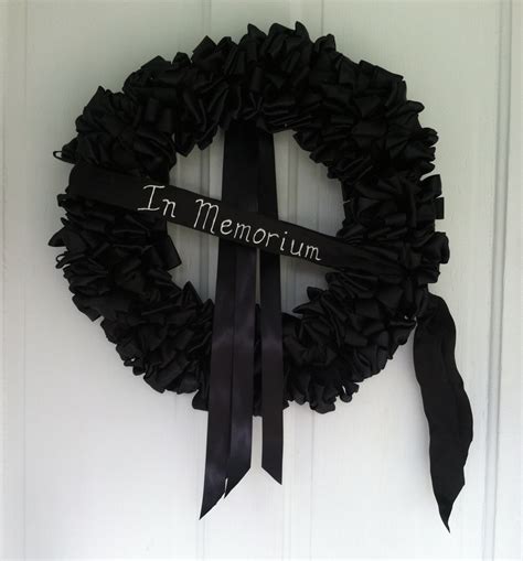 Wreath Mourning Wreath Black Ribbon 18 Inch Sympathy In Etsy