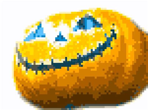 8 Bit Pixel Art Halloween Pumpkin Vektor Abbildung Illustration Von