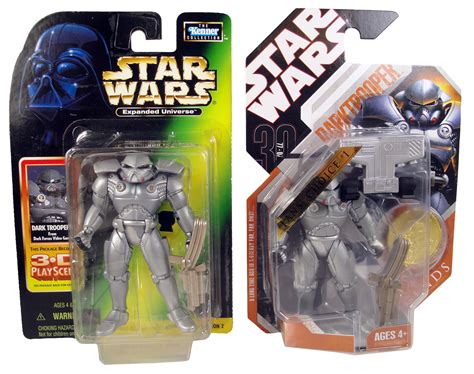 1998 Star Wars Dark Trooper And 2007 Darktrooper Battlegrip