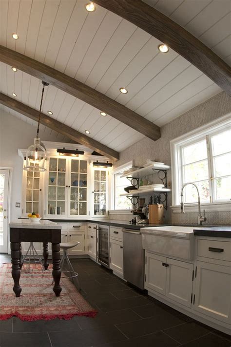 Simple Awesome White Wood Beams Ceiling Ideas For Home Or Cottage Decorathing Rustic