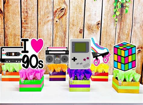 I Love The 90s Birthday Bash Party Centerpieces 90s Party Decoration