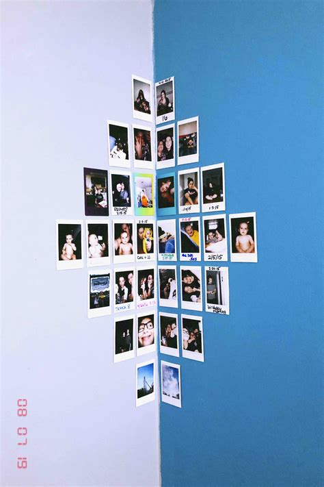 fujifilm polaroid corner photo setup layout wall | Photo walls bedroom, Dorm photo walls ...