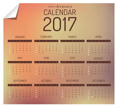 Descarga Vector De Diseño De Calendario 2017
