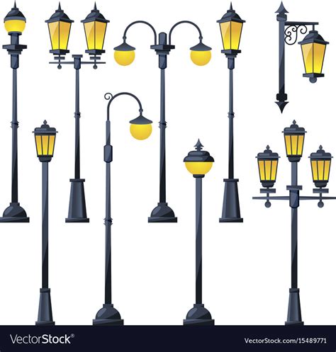 Old City Lamps In Cartoon Royalty Free Vector Image
