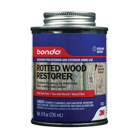 Even so, ensure that you use the best wood hardeners. 3M 20131 8-Fl. Oz. Bondo Rotten Wood Restorer at Sutherlands
