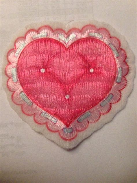 Pink Heart Embroidered Patch 2 12 W X 2 12 H Eyepatch Heart Eyes