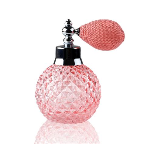 Very100 Short Spray Atomizer Refillable Vintage Crystal Perfume Bottle T Pink 100ml