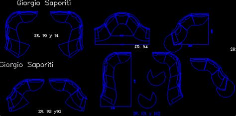 Curved Italian Sofa 2d Dwg Block For Autocad • Designscad