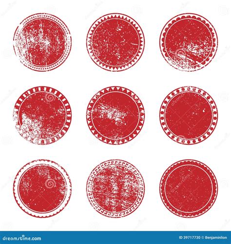 Red Grunge Stamp Set Stock Vector Illustration Of Insignia 39717730