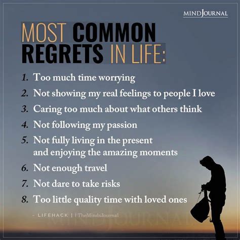 Most Common Regrets In Life Regrets Regret Quotes Life