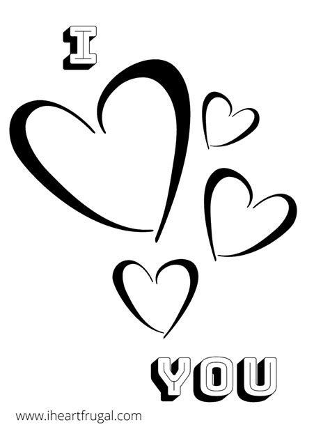 I Love You Valentines Day Coloring Free Printable I Heart Frugal