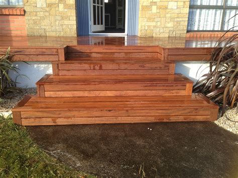 New Wider Front Steps To New Deck In Merbau Front Porch Steps Wooden