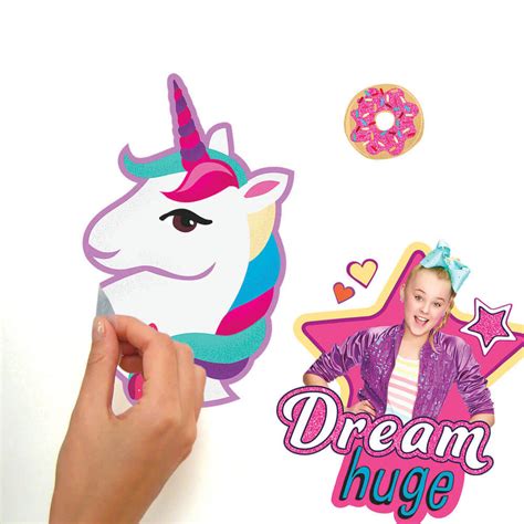 Jojo Siwa Cute Confident Peel And Stick Wall Decals With Glitter Us