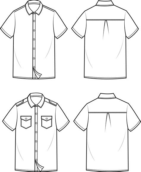 Shirt Fashion Flat Sketch Template Flat Sketches Shirt Drawing