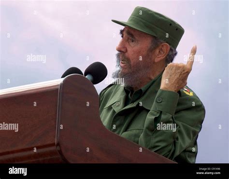 Commander Fidel Castro During May 1st Speech In The Plaza De La