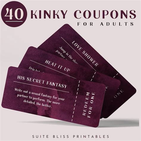 Printable Kinky Sex Coupons A Naughty Coupon Book Of Sex Coupons For