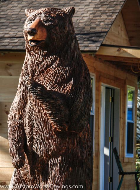 9 Ft Brown Bear Carving Custom Sculpture And Sign Company