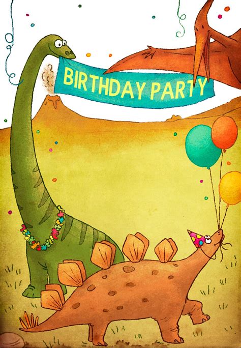 Dinosaurs Birthday Party Free Printable Birthday Invitation Template