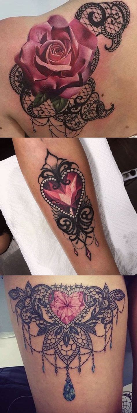 Lace Tattoo Ideas For Women At Heart Diamond Chandelier