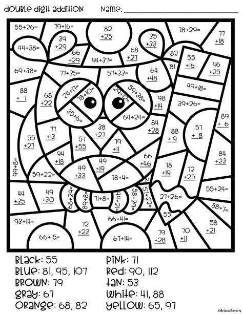 2 Digit Addition Coloring Pages Coloring Nation