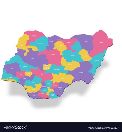 nigeria political map of administrative divisions vector image