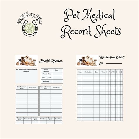 Dog Vaccination Record Card (25 Pack, Large, X 11) Dog Vaccines, Puppy