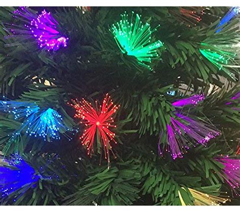 Sapin De Noël Artificiel Lumineux Fibre Optique 170 Led Multicolores