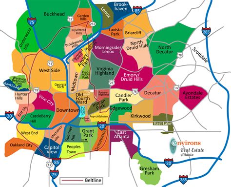 Atlanta Neighborhoods Map Atlanta Real Estate