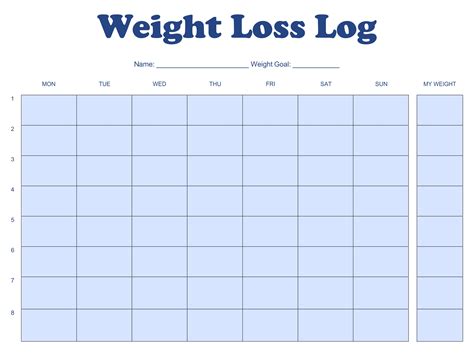 10 Best Printable Weight Loss Log