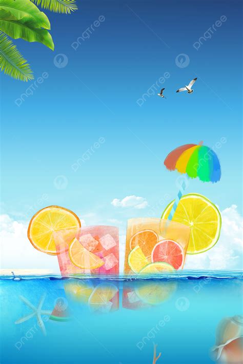 Small Fresh And Cool Summer Blue Background Image Summer Ice Cube