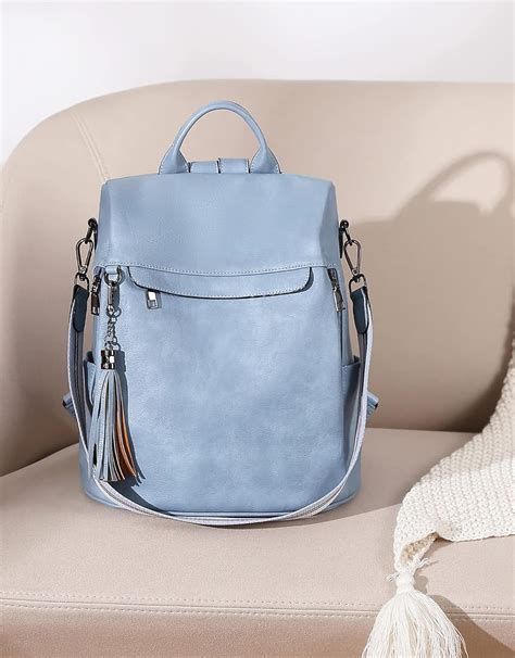 Telena Travel Backpack Purse For Women Pu Leather Anti